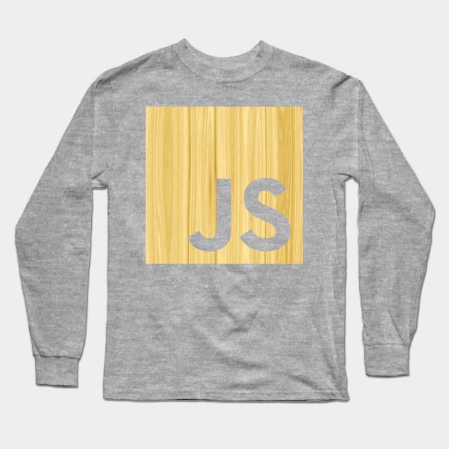 JavaScript Shirt | Wood Grain Pattern JS Logo Long Sleeve T-Shirt by TeesByJay